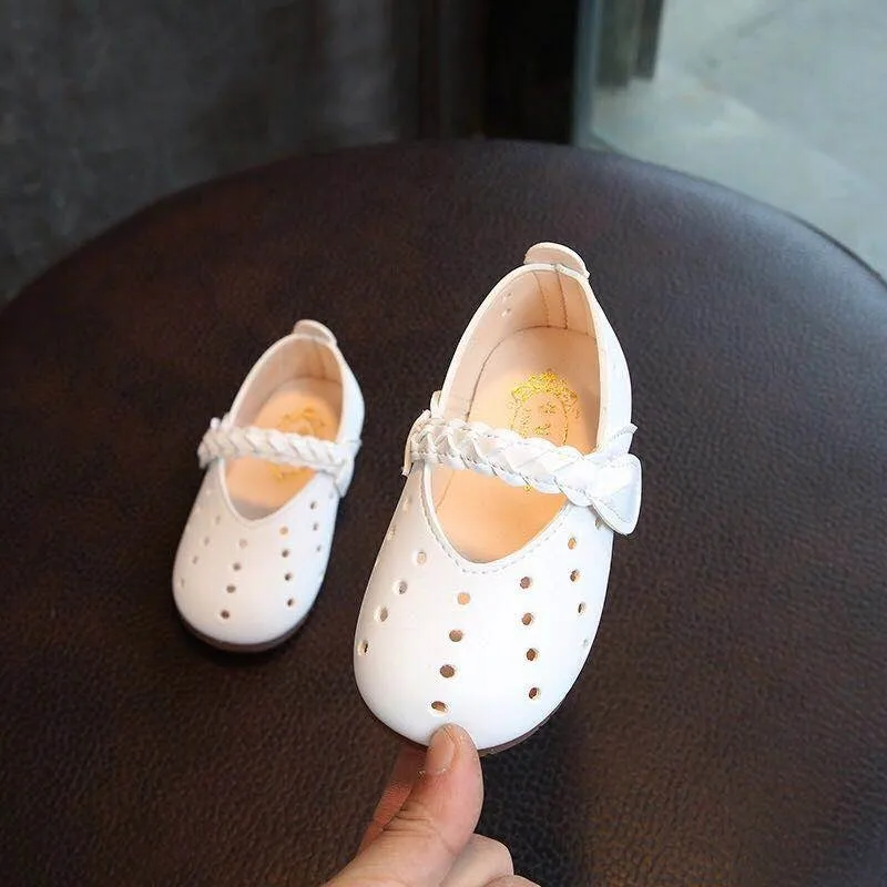 Кожаная обувь VFOCHI для девочек цветочное украшение повседневная детская вечерняя