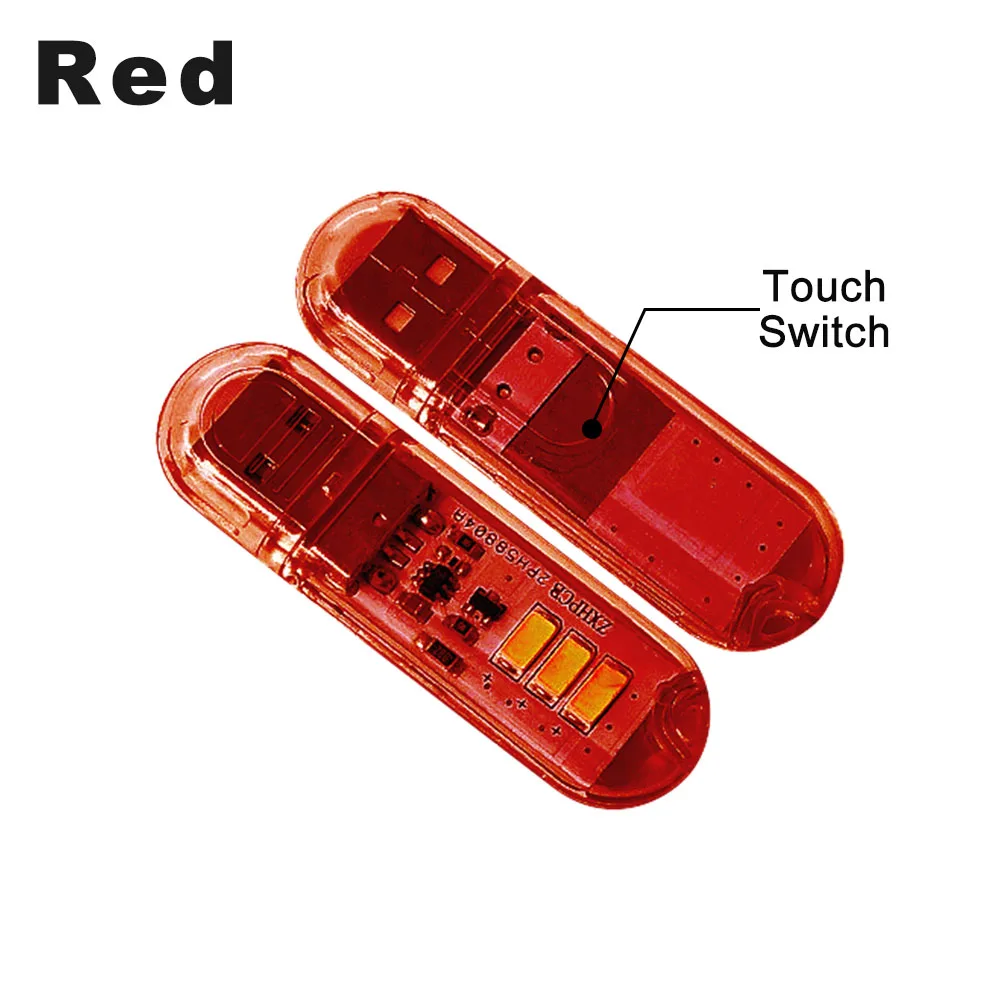 Red DC5V сенсорный переключатель USB мини светодиодный светильник для книг 3 светодиодный s 1,5 Вт портативный светодиодный светильник для чтения USB светодиодный ночной Светильник для кемпинга - Испускаемый цвет: Red