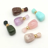 new style hot sale natural stone perfume bottle pendant vase shaped semi precious for jewelry making diy necklace accessory