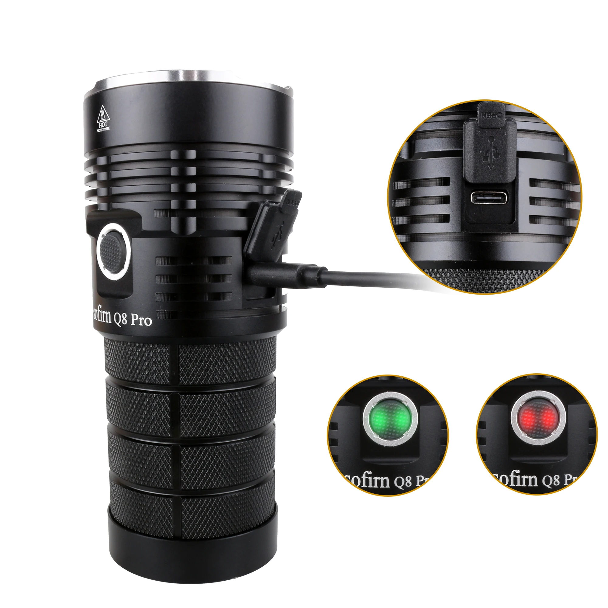 Online NEUE Sofirn Q8 Pro Leistungsstarke 11000 Lumen Gebaut-in USB-C Rechargeale Port Mit 4 * Cree XHP 50,2 LEDs Anduril Taschenlampe