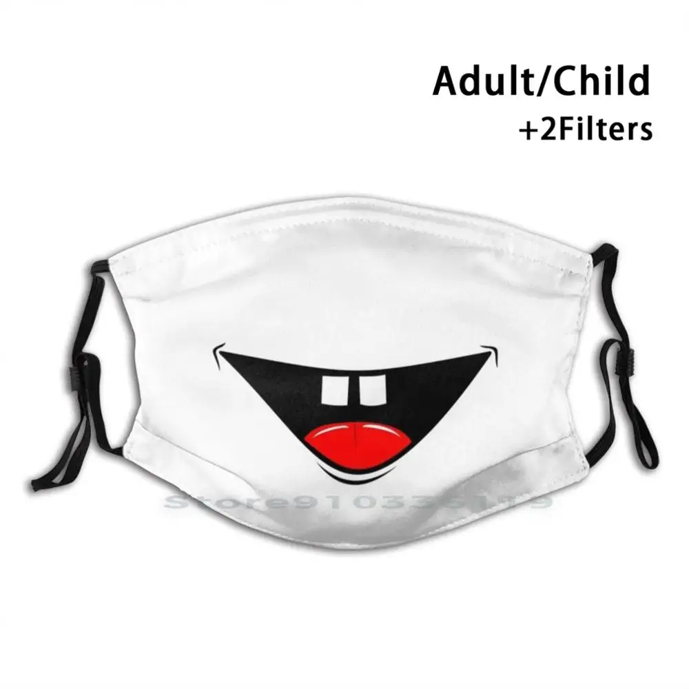 

Face Mask Laugh Comic Mouth Adult Kids Washable Funny Face Mask With Filter Laugh Comic Funny Laugh Mouth Nose Covers Mouth