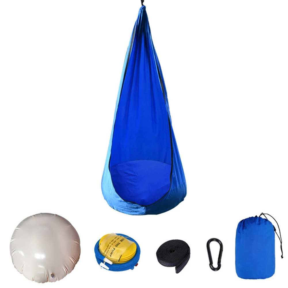 

Kids Hanging Hammock Child Toy Swings Chair For Playing Resting Soft Seat With Inflatable Cushion Indoor/outdoor Garden Backyard