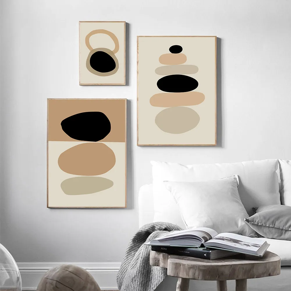 Абстрактная цветная печать блоков холст Художественная живопись черный