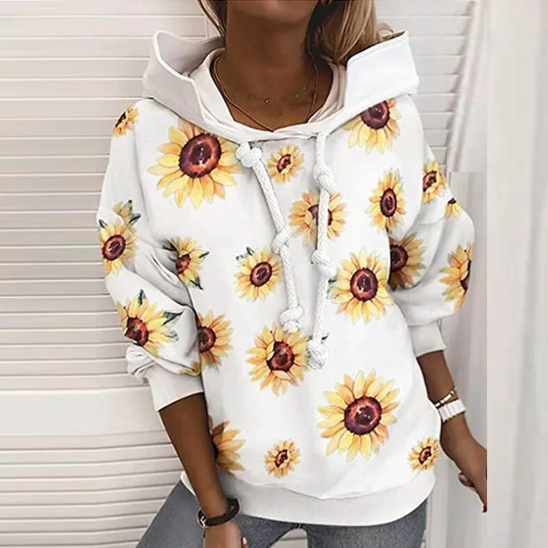 

Women Stripe Hooded Sweatshirts Lady Autumn Loose Long Sleeve Drawstring pullover tops Elegant Winter Casual printed Harajuku