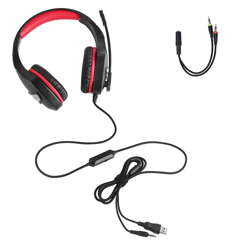 

Wired Head-mounted Gaming Sports Running Headset Noise-canceling 3.5 Mm Jacks With Mic Headphones For Desktop Computers / Laptop