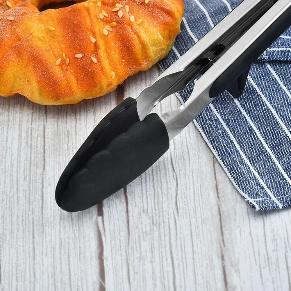 

Silicone BBQ Grilling Tong Kitchen Cooking Salad Bread Tong Barbecue Non-Stick Clamp Clip Serving Tools Gadgets Steel Y5X3