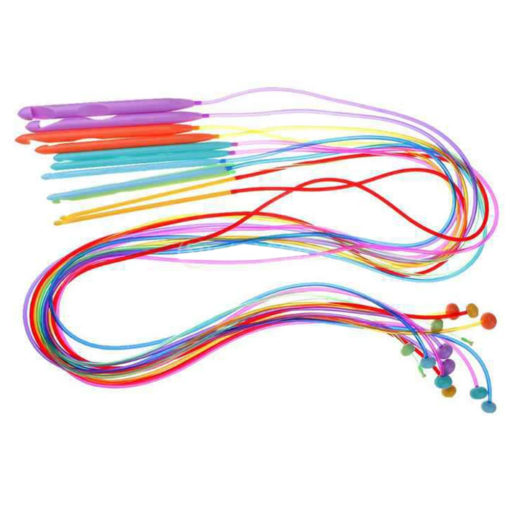 12 шт. Прошитые вручную круговой Вязание прочный иглы комплект крючки афганских