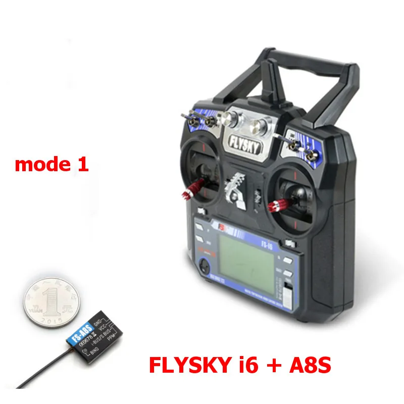 Mode 1 I6 with A8S Flysky FS-i6 FS i6 2,4G 6CH передатчик с FS-iA6 FS-iA6B FS-A8S приемник для управляемых вертолетов самолетов небольшой гоночный Дрон с видом от первого лица Mode1 Mode2 - Цвет: Mode 1 I6 with A8S