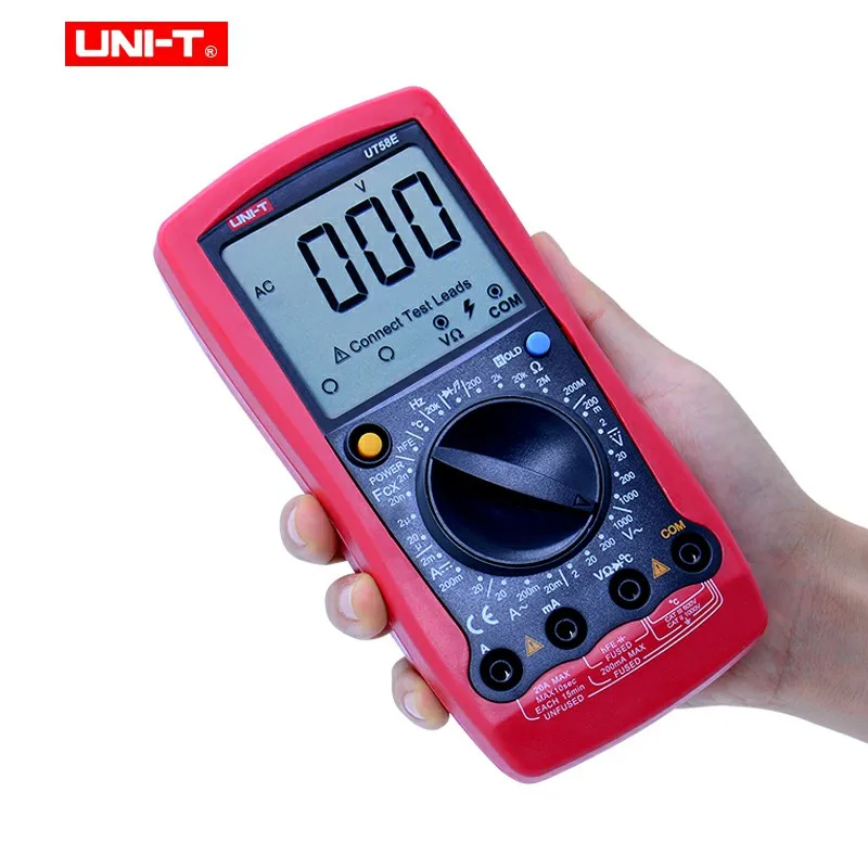 UNI-T UT58E цифровой мультиметр AC DC Вольтметр полный значок ЖК-дисплей Температура