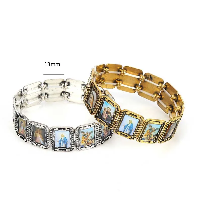 Мужской и женский браслет с иконой из маленького квадратного сплава религиозный