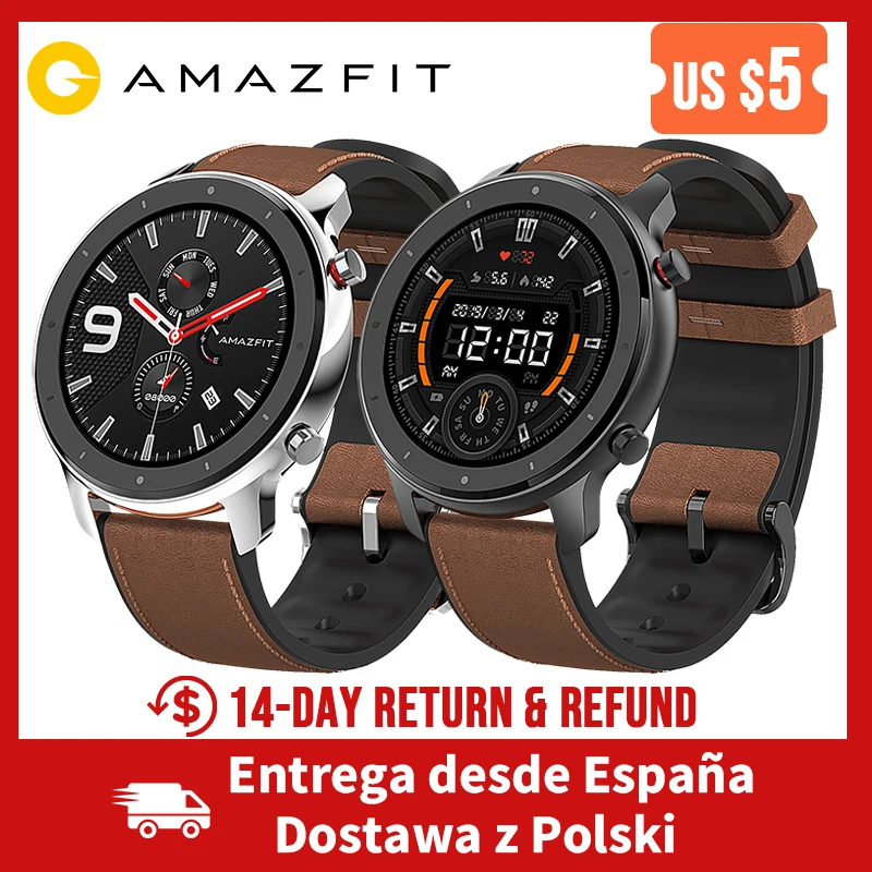 Amazfit GTR 47 gps Смарт часы 5ATM водонепроницаемые 24 дня батарея смарт для мужчин Android