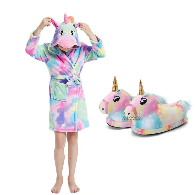Новинка Детский халат Детское полотенце детские Единорог купальные халаты с