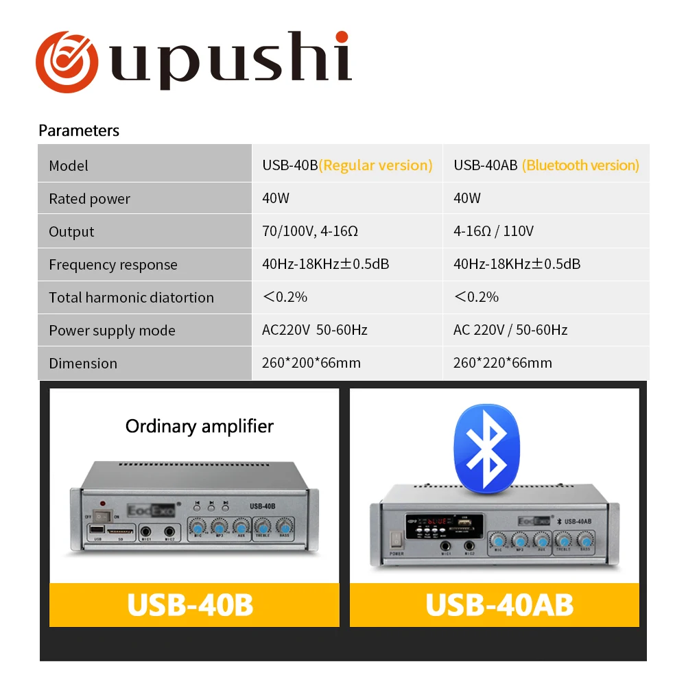 Внешний bluetooth-усилитель Oupushi потолочный динамипосылка 40 Вт мини-усилитель AC220 в