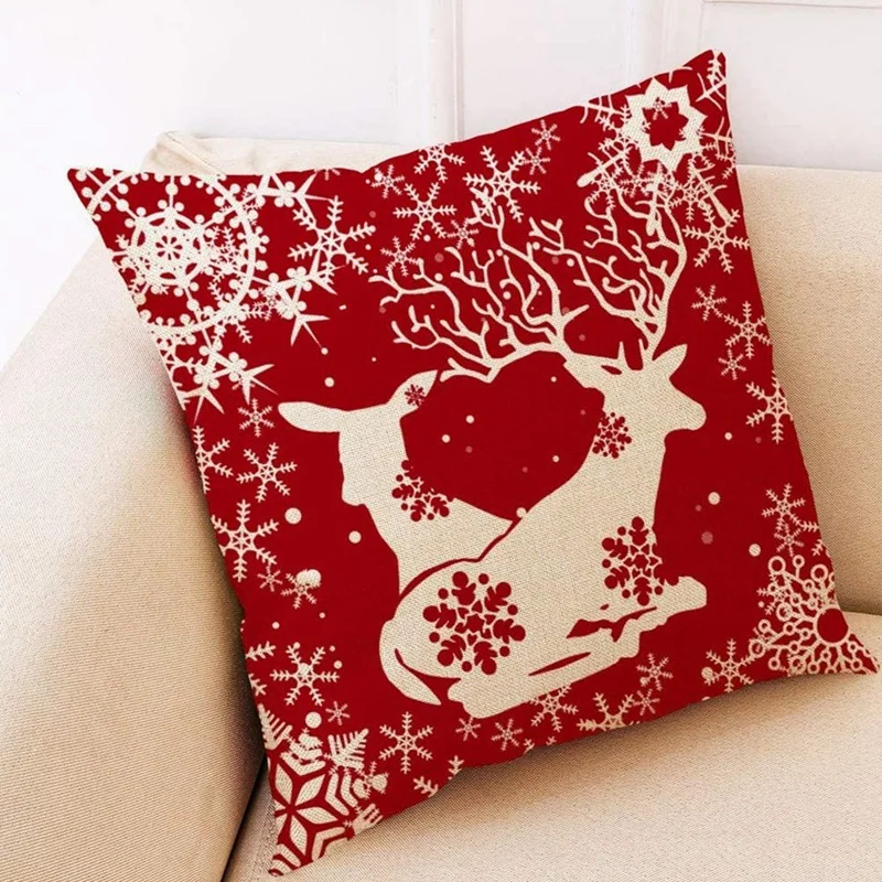 

Christmas Pillow Covers Throw Pillow Covers Decorative Merry Xmas Home Decor Pillow Cases for Sofa, Bed and Car