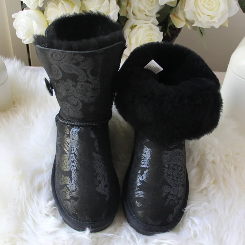 2021 модные высококачественные женские зимние ботинки из натуральной овечьей кожи