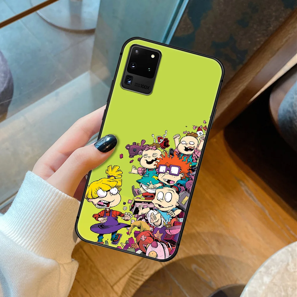 

Rugrate Cute Cartoon Dinosaur Phone Case For Samsung Galaxy S 6 7 8 9 10 E 20 UITRA FE 21 Edge Note 8 9 10 Plus black Waterproof