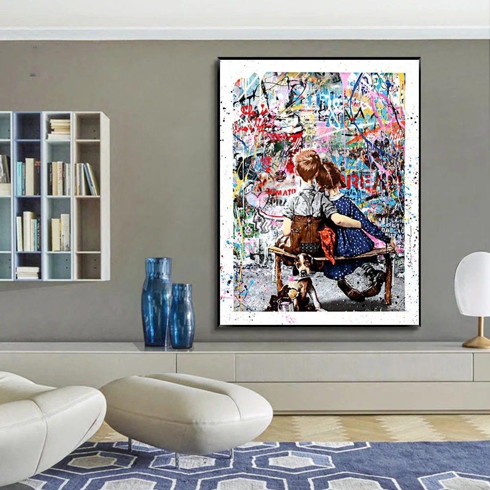 Абстрактные уличные граффити художественные плакаты картина для детей милые