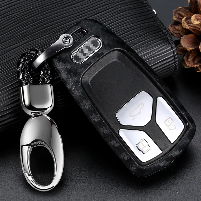 Силиконовый чехол для дистанционного ключа от машины из углеродного волокна Audi A3