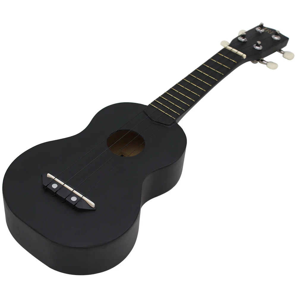 Укулеле 21 дюйм черная 4 струны гавайская гитара из липы сопрано укулеле для