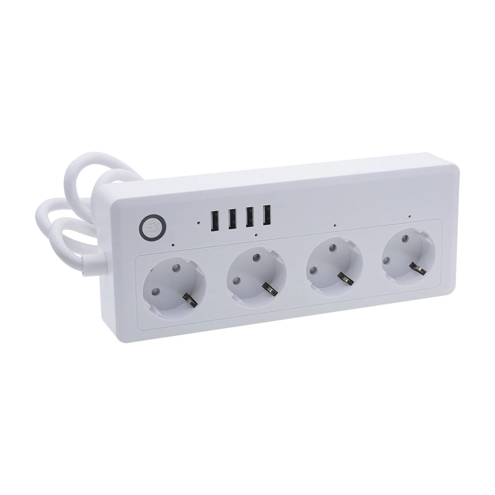 

Wifi Smart Power Strip 4 EU RU Outlets Plug with USBCharging Port Timing App Voice Control Work with Alexa Google Home Assistant
