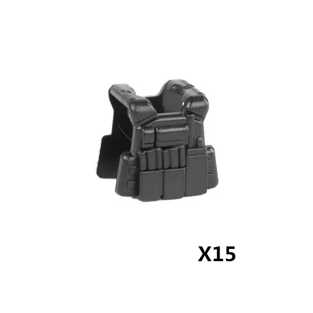 K-Vest-15pcs WW2 тактический жилет строительные блоки военный игрушечное оружие армия MOC солдаты фигурки тела Броня руки полиция кирпичи игрушки C127 - Цвет: K-Vest-15pcs