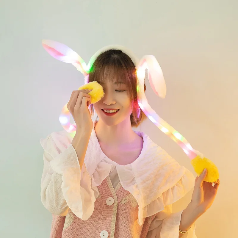 НОВАЯ шапка кролик игрушки с сияющими движущимися ушками милая подушка