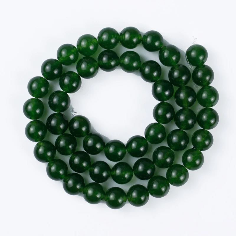

Темно-зеленые бусины из натурального камня B-Color Taiyu Agate, круглые бусины россыпью для изготовления браслетов, серег, украшений «сделай сам», 15 ...