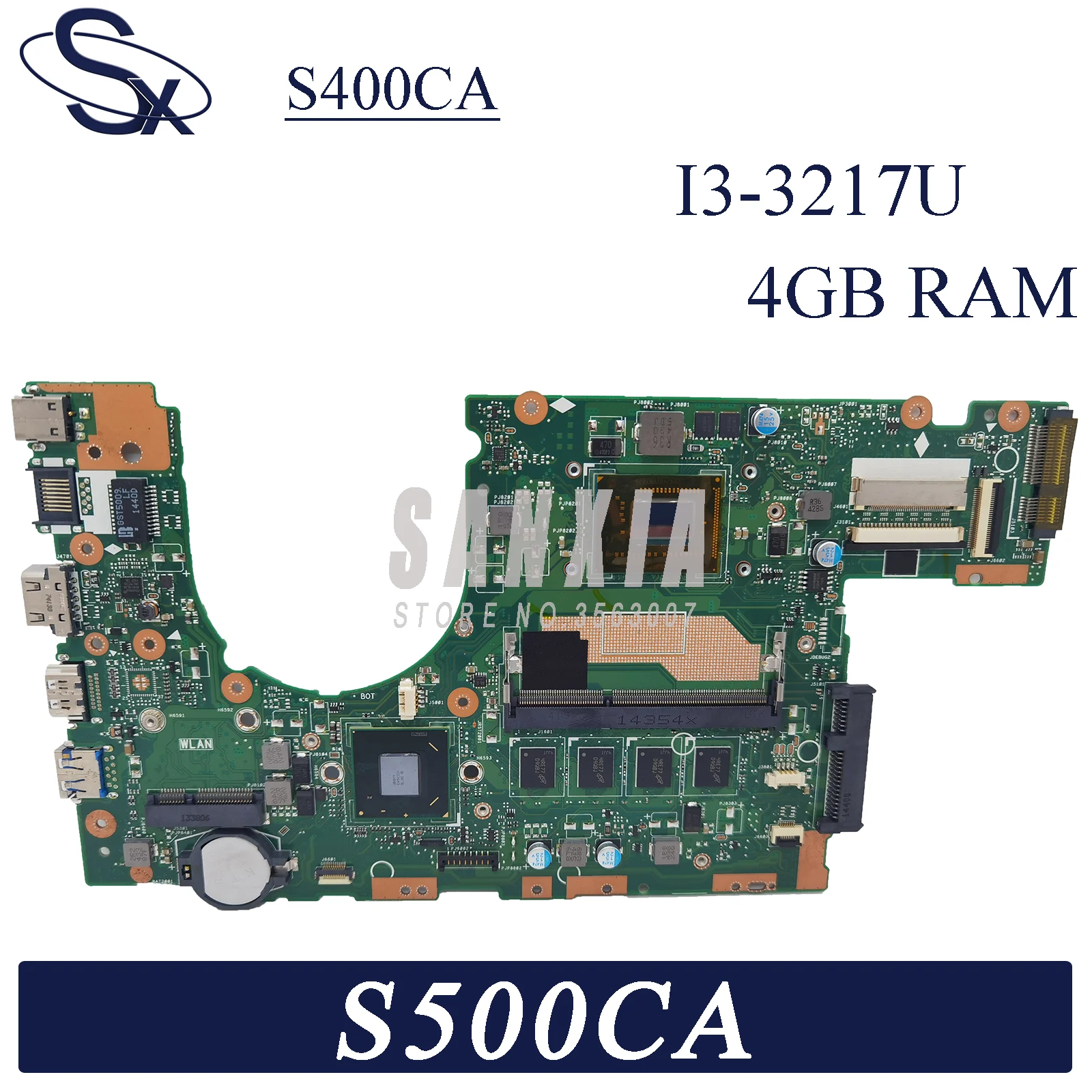 

KEFU S400CA laptop motherboard is suitable for ASUS VivoBook S500CA (15 inches) original motherboard 4GB-RAM I3-3217U 100% test