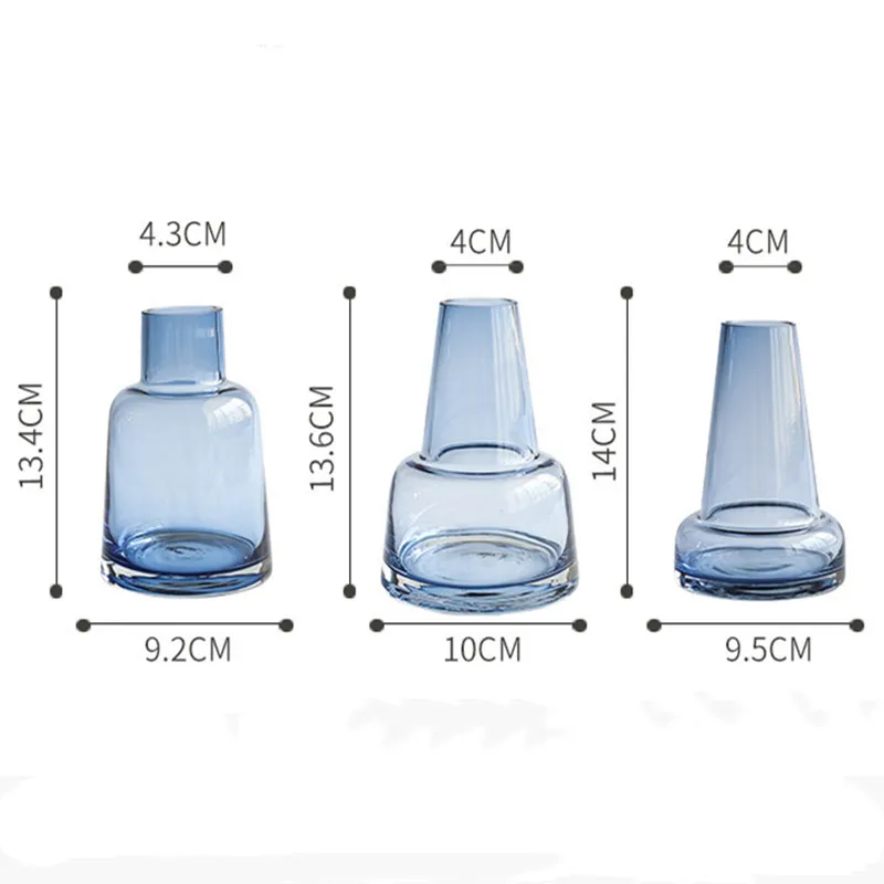 Скандинавская стеклянная ваза в форме башни с узким горлышком декоративная