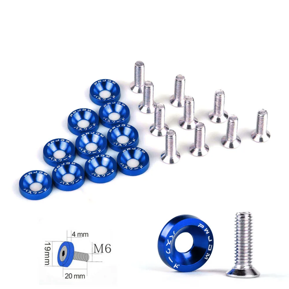 Стильные алюминиевые шайбы для крыльев JDM (10 шт./упак.) и болты M6 Honda Civic Integra RSX EK EG