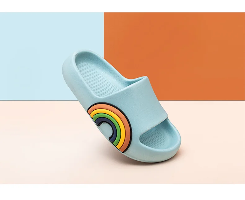 

Children Slippers Boys Girls Rainbow Beach Sandals Summer Shoes for Kids EVA Non-slip Cute Soft Indoor Bathroom Slides