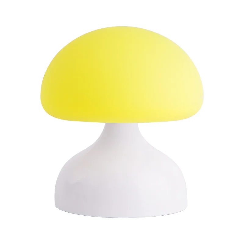 yellow СВЕТОДИОДНЫЙ ночник в виде гриба из мультфильма, USB мощный креативный силиконовый светильник для детской спальни, прикроватная настольная лампа, рождественские подарки для детей - Испускаемый цвет: yellow