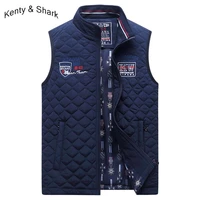fashion brand kenty shark mens vest embroidery high quality 2020 autumn thick warm vests jackets outerwear plus size 3xl 4xl