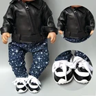 Одежда для кукол, брюки для 43 см, пальто для кукол, кожаная одежда для 38 см, черная куртка для кукол, зимняя одежда, штаны, Прямая поставка