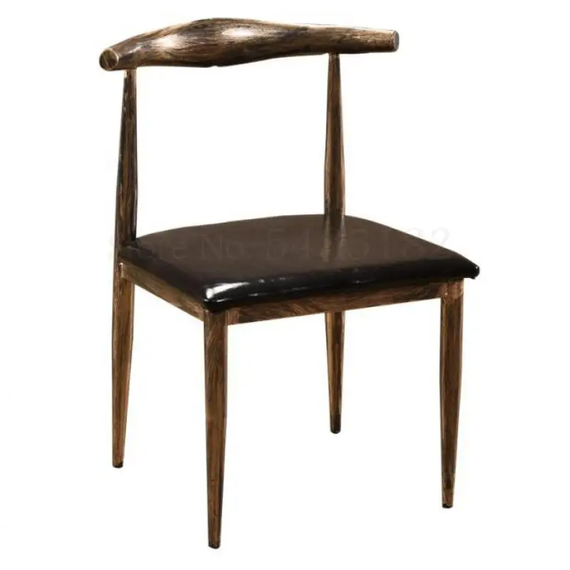 Стул круассаны из твердой древесины с имитацией железа простой современный стул