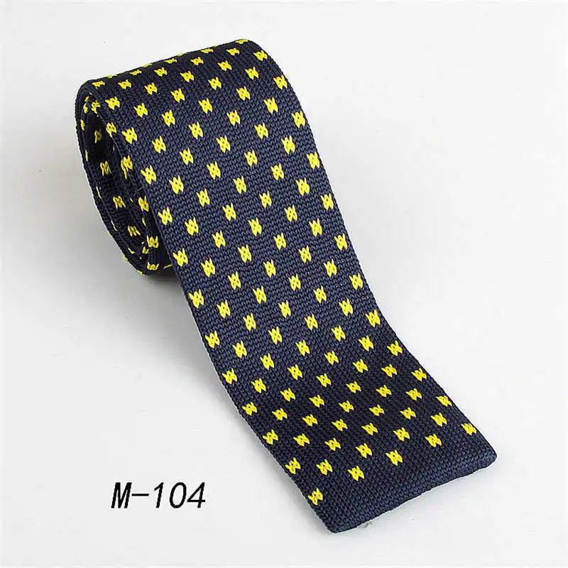 

Ikepeibao Blue Yellow Knitted Neckwear Striped Polyester Narrow Ties Slim Men's Striped Skinny Necktie Flat Head