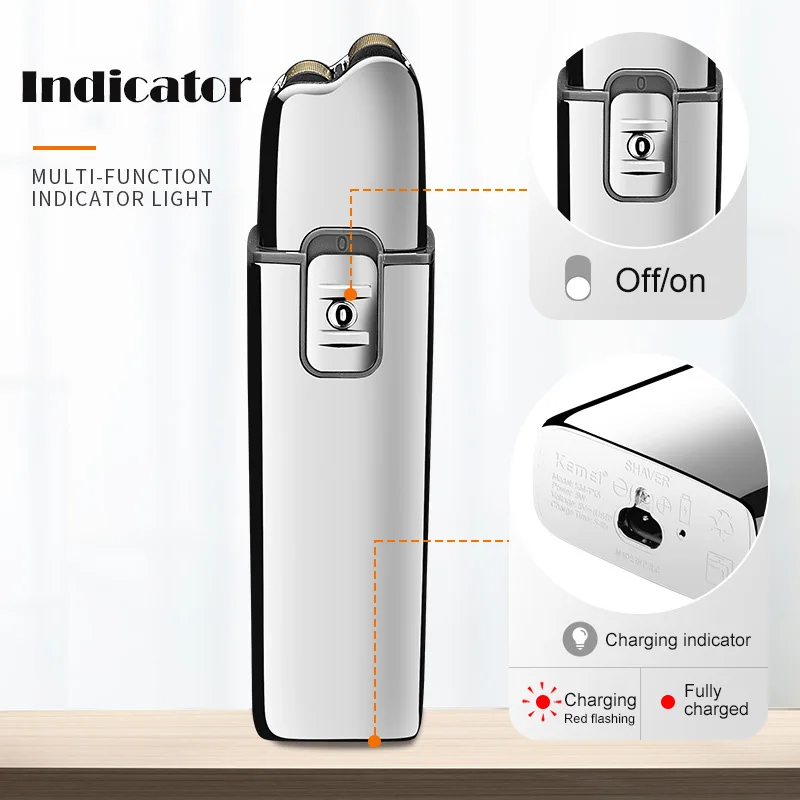 Kemei полностью Металлическая Бритва для бороды с аккумулятором Мужская