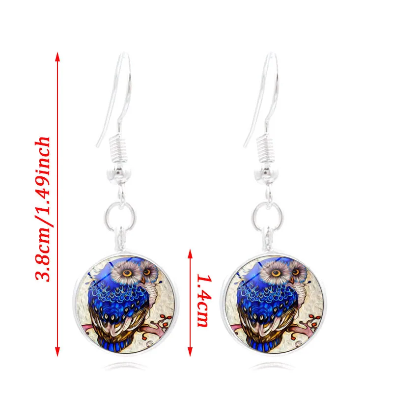 Красивая Сова Кабошон с фото стекло комплект ювелирных изделий драгоценными