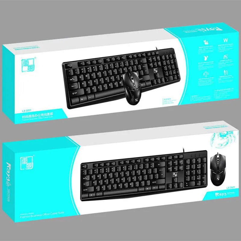 

Wired Computer Keyboard and Mouse Combo Ergonomic USB 104 Key Gaming Keyboard Keycaps Solid Color for PC Laptop Desktop Office