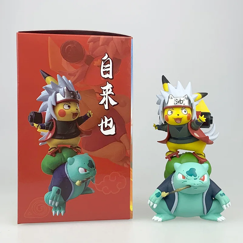 Modelo de figuras de acci&oacute;n de Pok&eacute;mon popikachu, Bulbasaur, Cosplay, Uchiha Sasuke, Colecci&oacute;n Kawaii, regalo para ni&ntilde;os-3