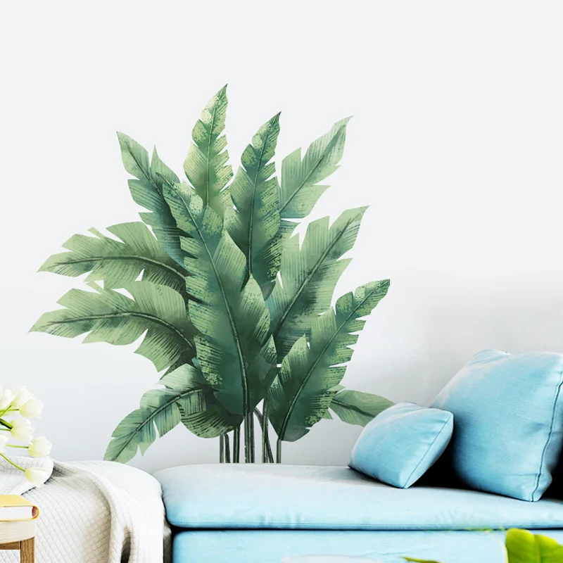 Фото Green Vegetation Large Leaves Wall Stickers Creative Home Decoration Removable Vinyl Mural Decals Дом и сад Green Vegetation Large Leaves Wall Stickers Creative Home Decoration Removable Vinyl Mural Decals Дом и сад