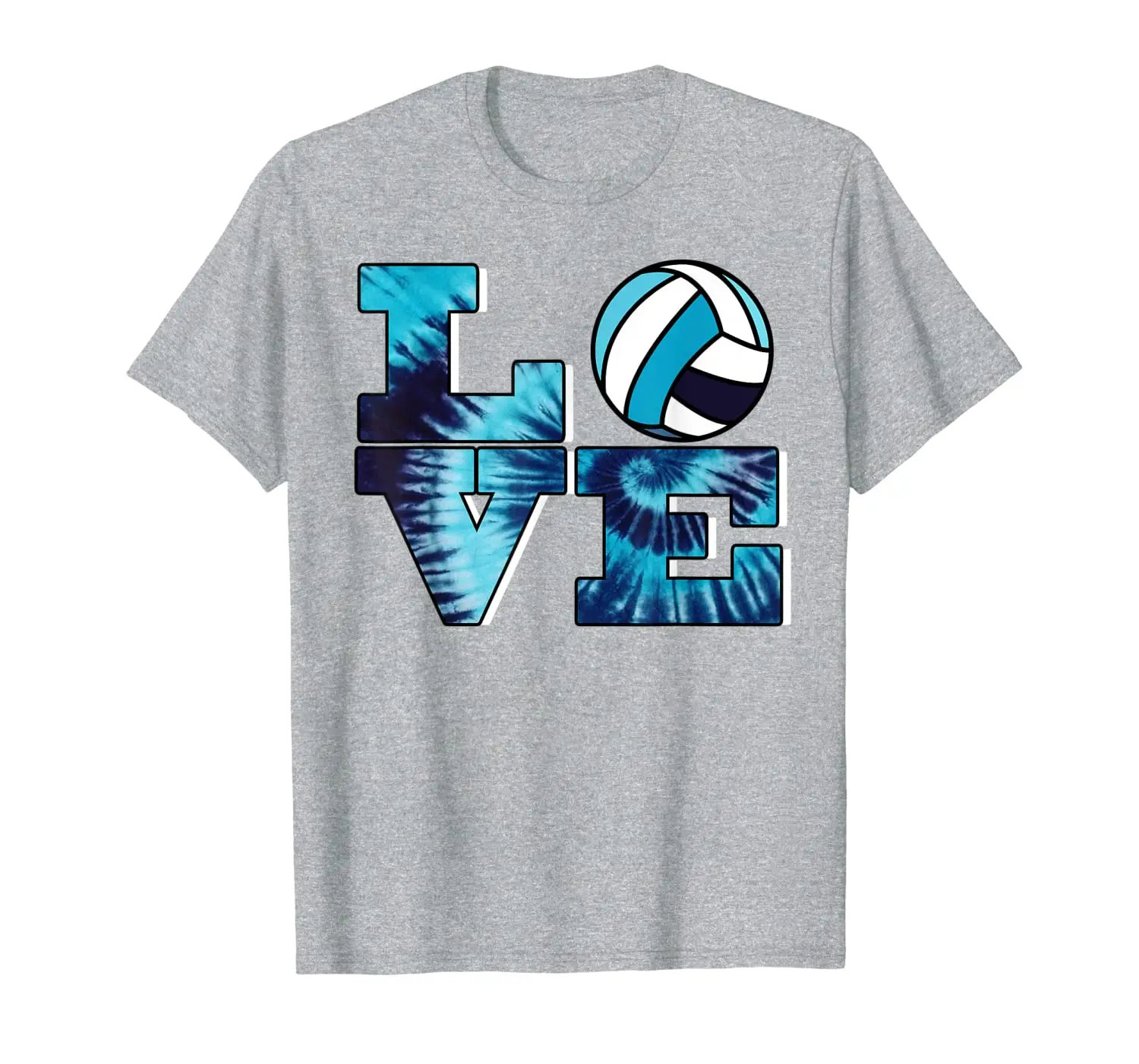 

Volleyball Tie Dye Look Big LOVE Blue Swirl Great Gift Teens T-Shirt
