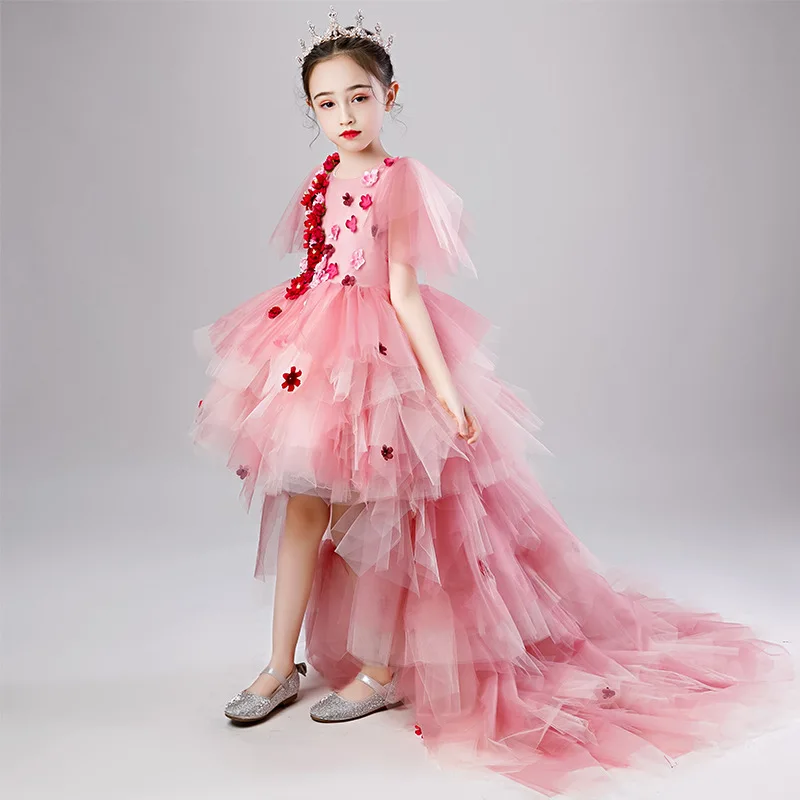 Детские платья для свадебной вечеринки девочек детские элегантные с блестками и