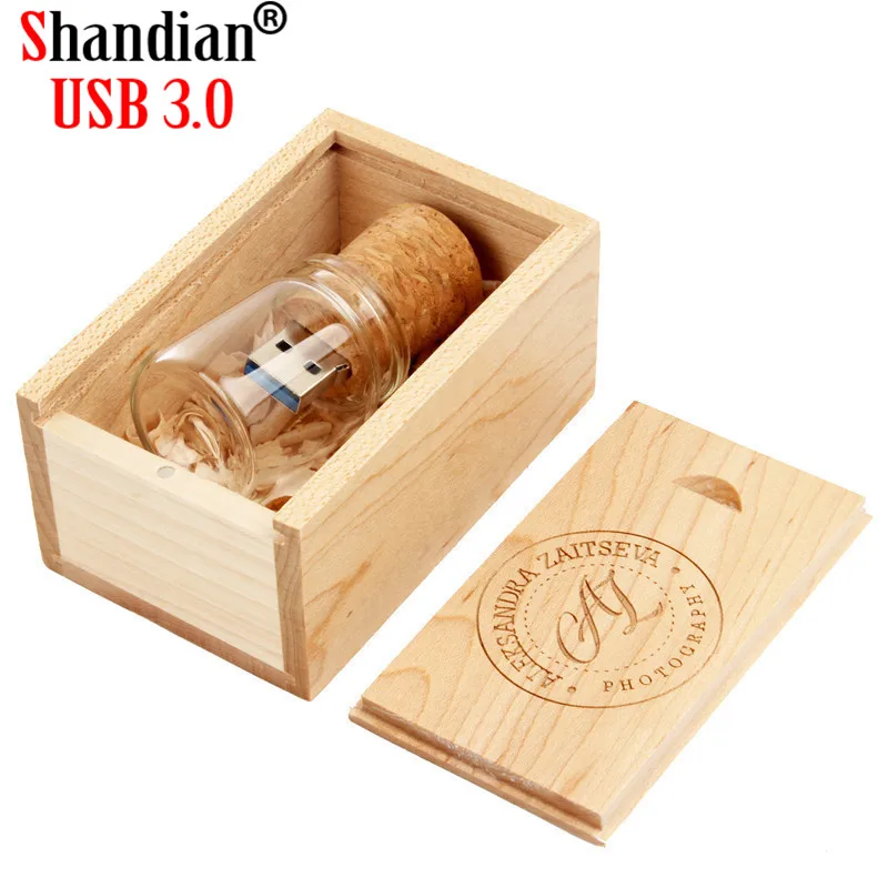 SHANDIAN деревянная пробковая бутылка для дрифтинга usb3.0 флэш-накопитель 4 ГБ 16 32 64