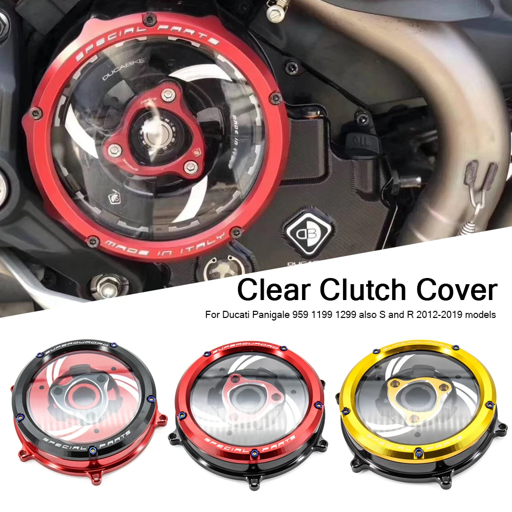 Clear Clutch Cover Protector Guard for Ducati Panigale 1199 1299 959 R S 2012-2019 2018 2017 2016 2015 2014 2013 Motorcycle Part