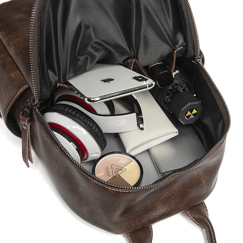 Рюкзак женский из вощеной кожи с защитой от кражи|Мужские рюкзаки| |