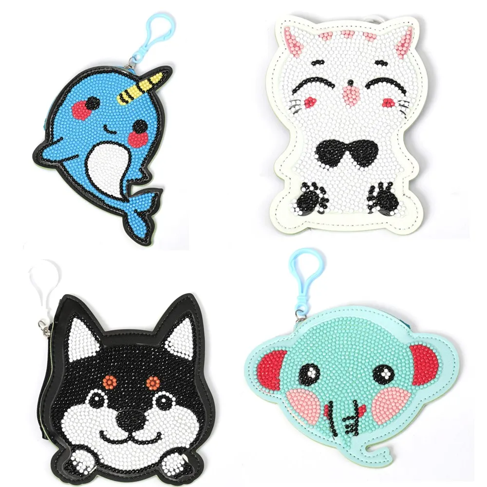 DIY полностью сверлильный милый кошелек с собакой сумка брелок подвески вышивка