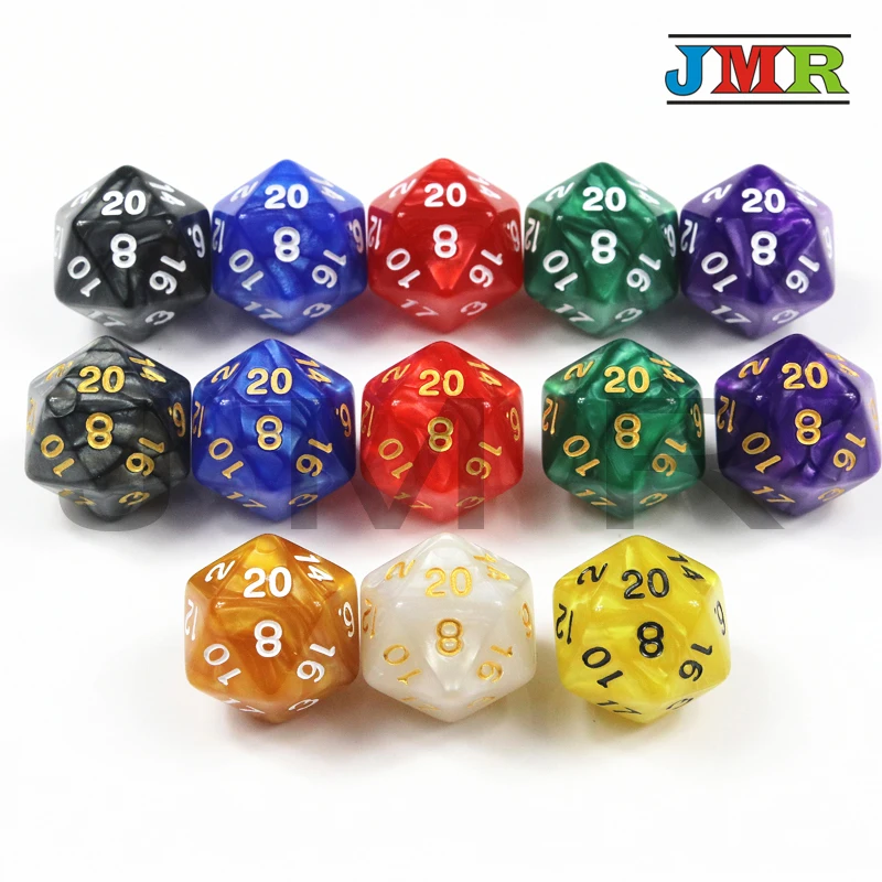 Топ 1 шт. TRPG перламутровый эффект D20 кости для DND 20 сторонних данных богатые цвета