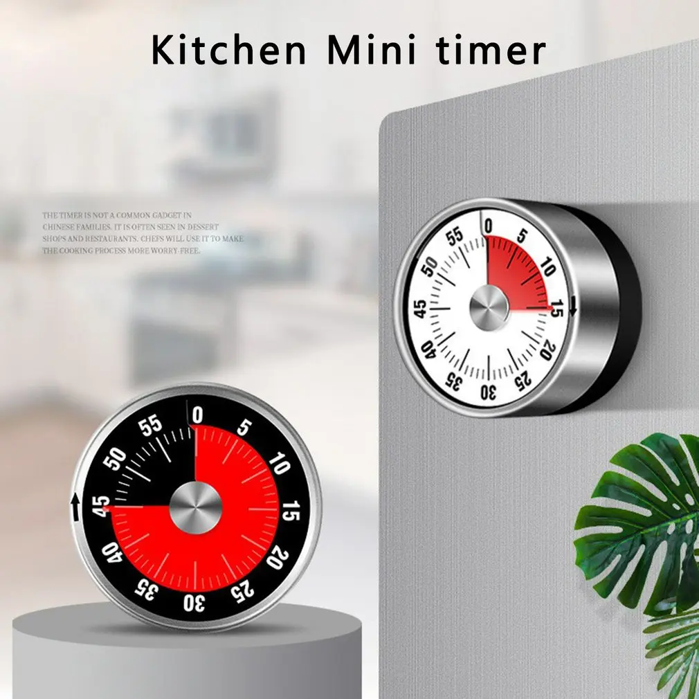 

Magnet Round Shape Time Reminder 60 Minutes Kitchen Visual Timer Countdown Loud Alarm Reminder Mechanical Timer Cooking Timer