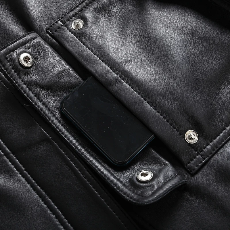 

Spring and autumn 2020 new leather jacket women's Sheep Leather Slim Fit short motorcycle leather jacket